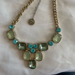Trifari faux gold with Blue and Green stones